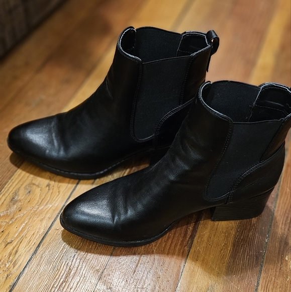 Black Vegan Leather Boot - Picture 1 of 11